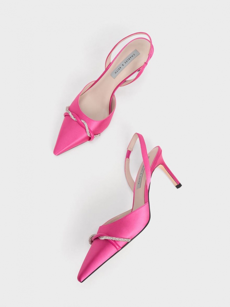 Pumps Charles & Keith Twist Detail Satin Slingback Roz | 312WNQVBG