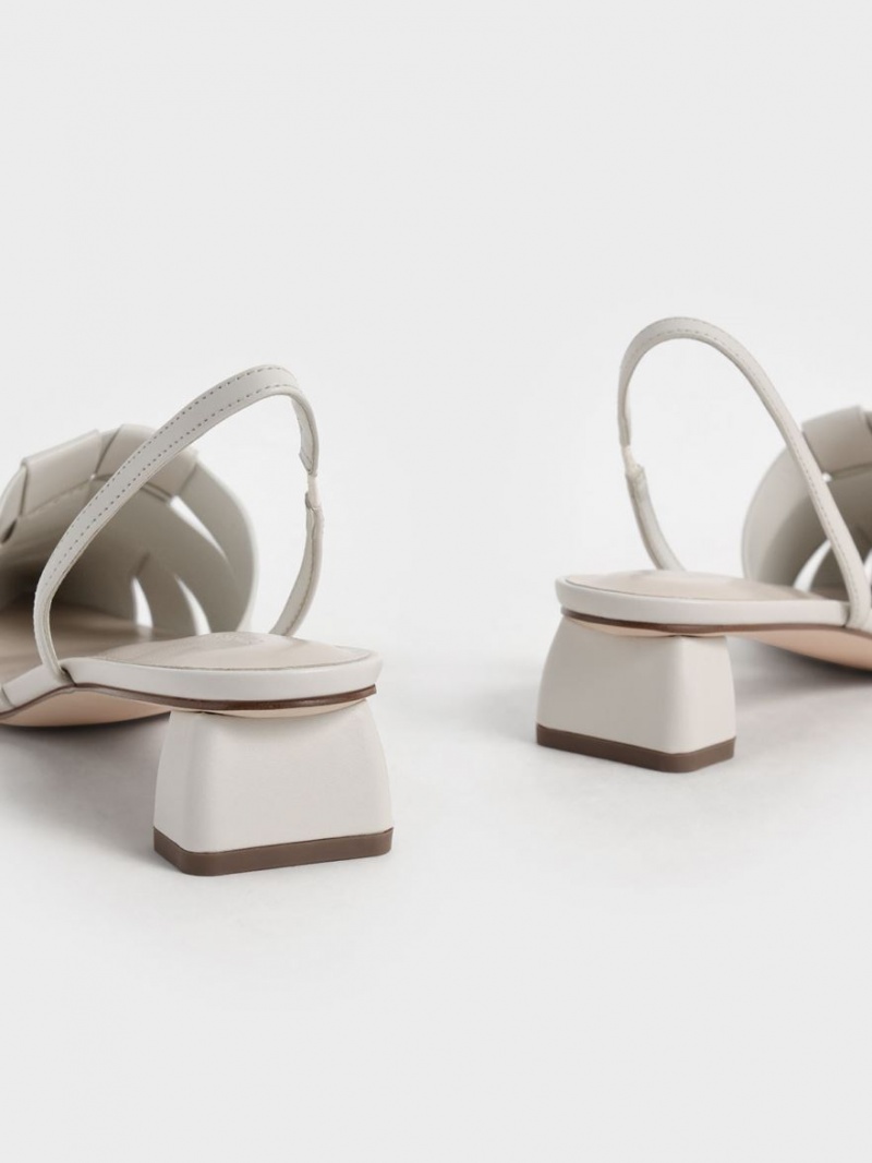 Pumps Charles & Keith Woven Slingback Albi | 958FGSUTH