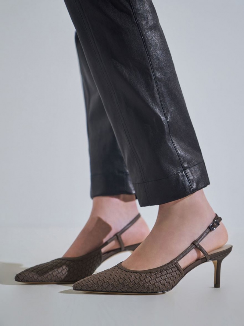Pumps Charles & Keith Woven Slingback Maro | 650DYFOEM
