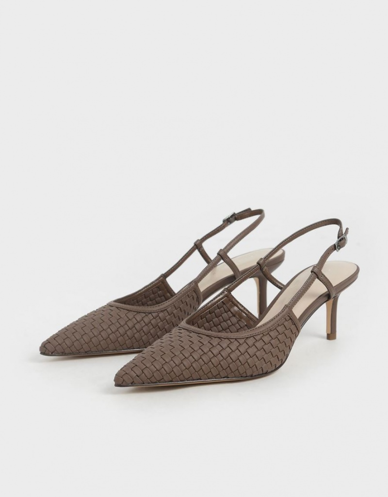 Pumps Charles & Keith Woven Slingback Maro | 650DYFOEM