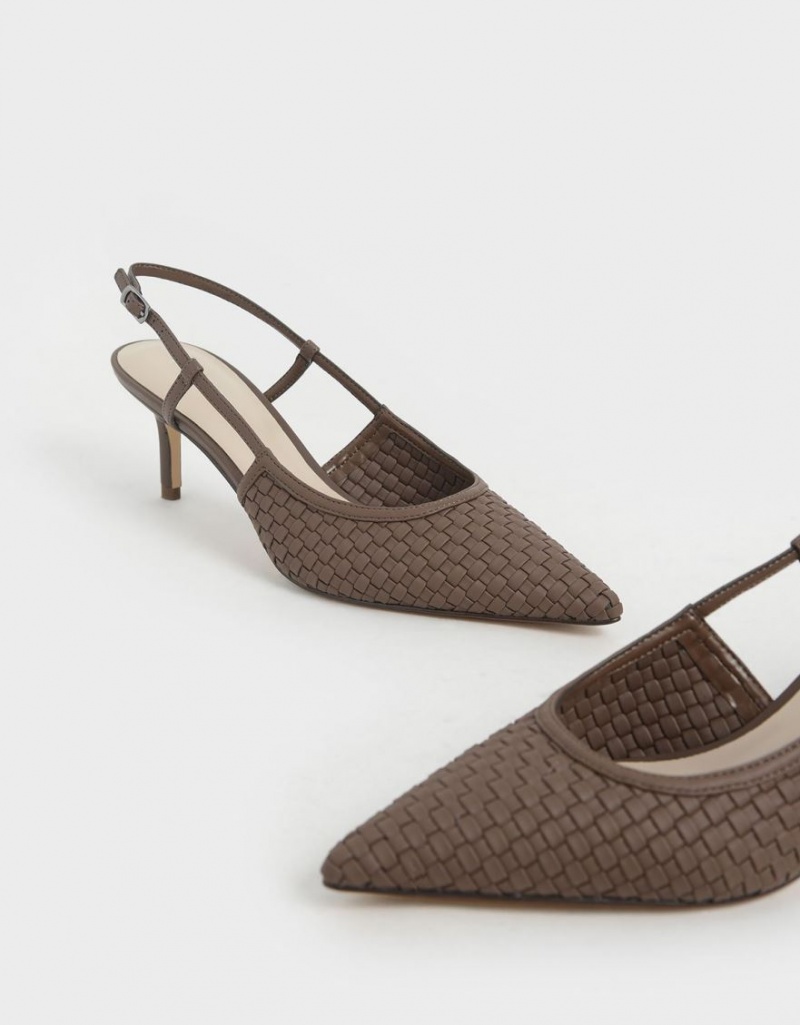 Pumps Charles & Keith Woven Slingback Maro | 650DYFOEM