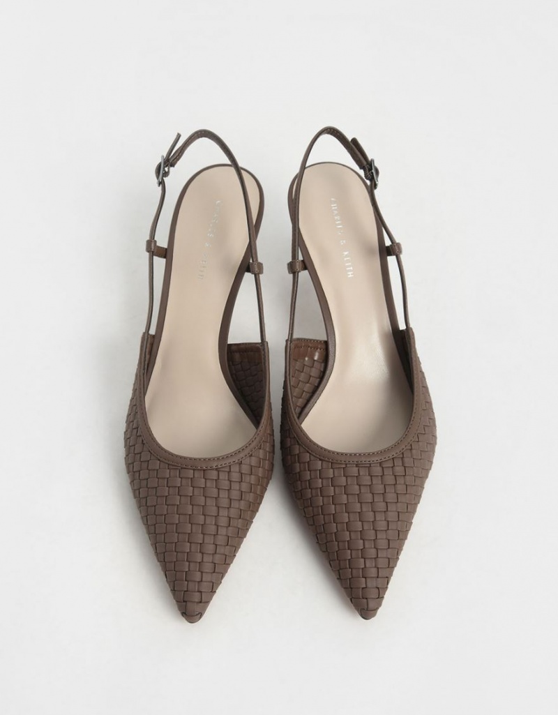 Pumps Charles & Keith Woven Slingback Maro | 650DYFOEM