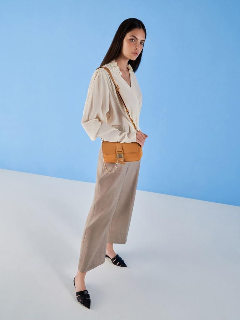 Pumps Charles & Keith Woven Slingback Negrii | 012CZIMKO