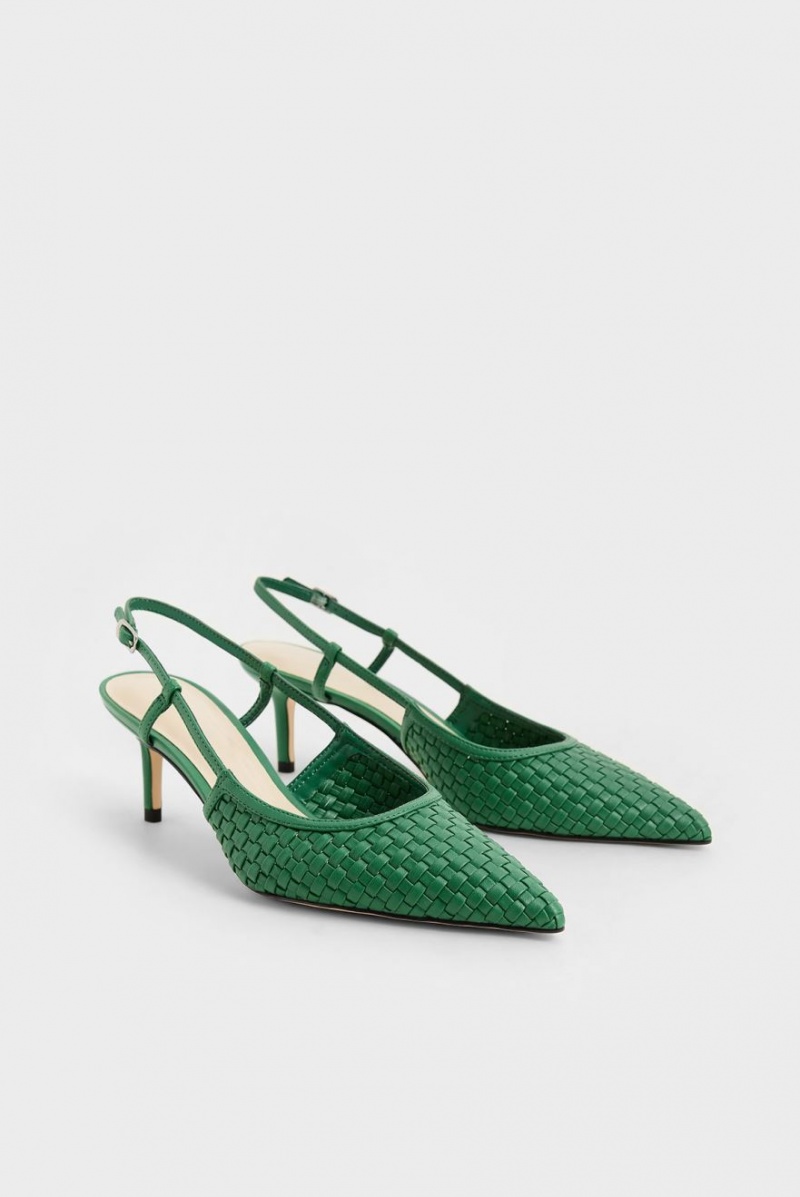 Pumps Charles & Keith Woven Slingback Verzi | 319MZVFXY