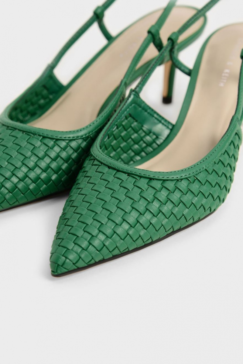 Pumps Charles & Keith Woven Slingback Verzi | 319MZVFXY