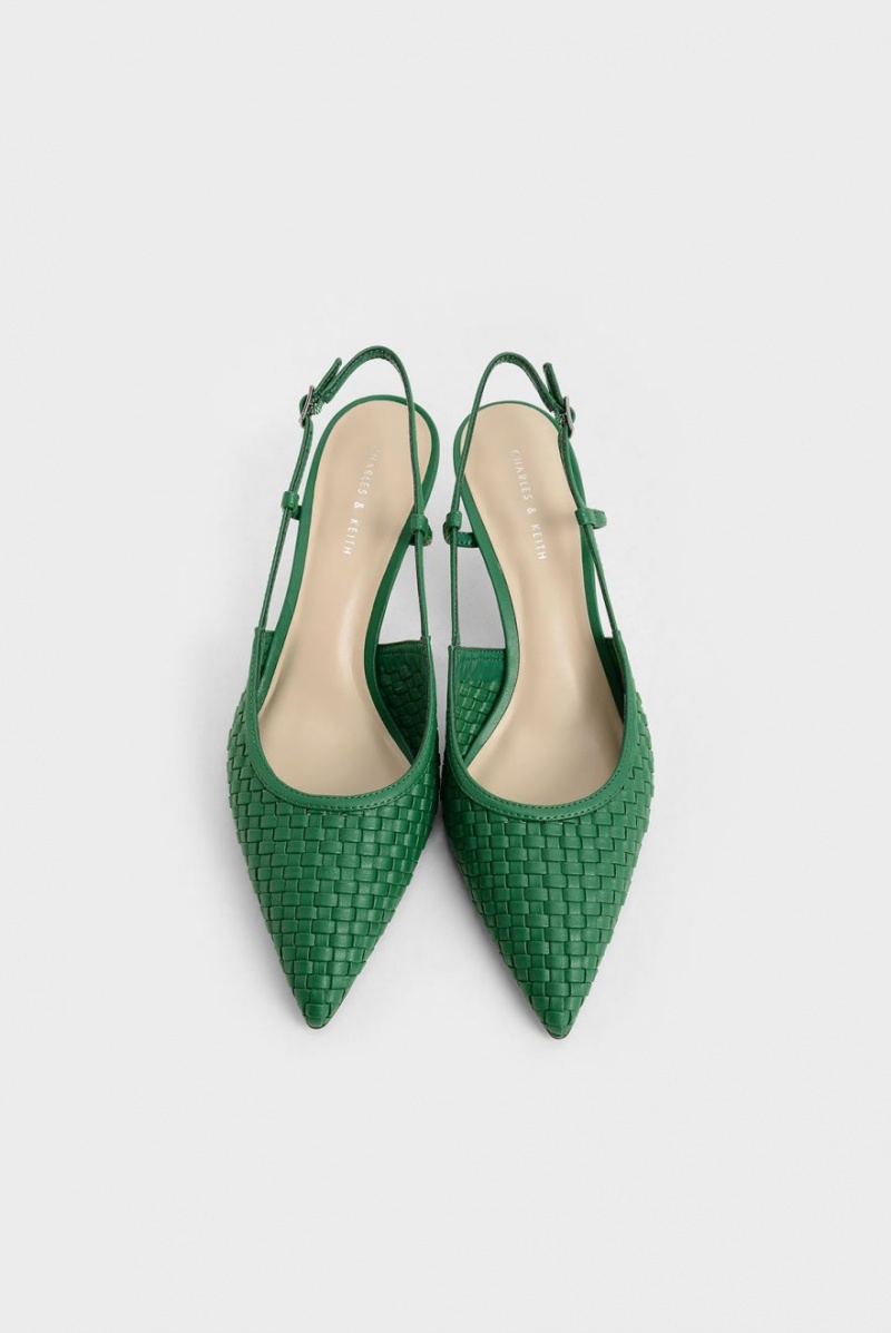 Pumps Charles & Keith Woven Slingback Verzi | 319MZVFXY
