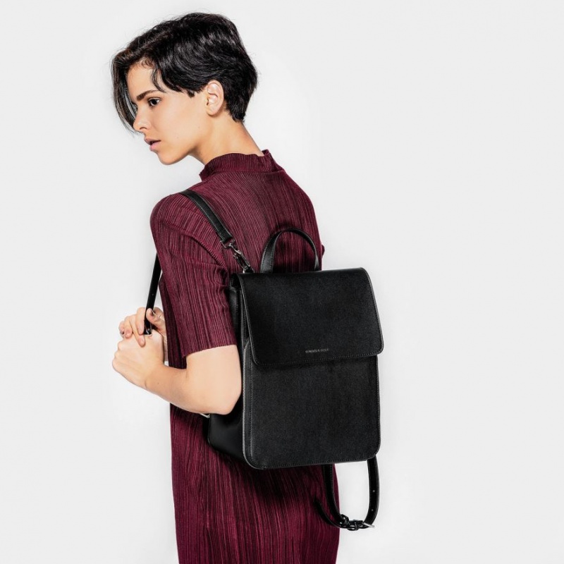 Rucsac Charles & Keith Front Flap Structured Negrii | 285QWSIHA