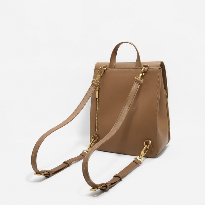 Rucsac Charles & Keith Front Flap Structured Maro | 374FBLATK