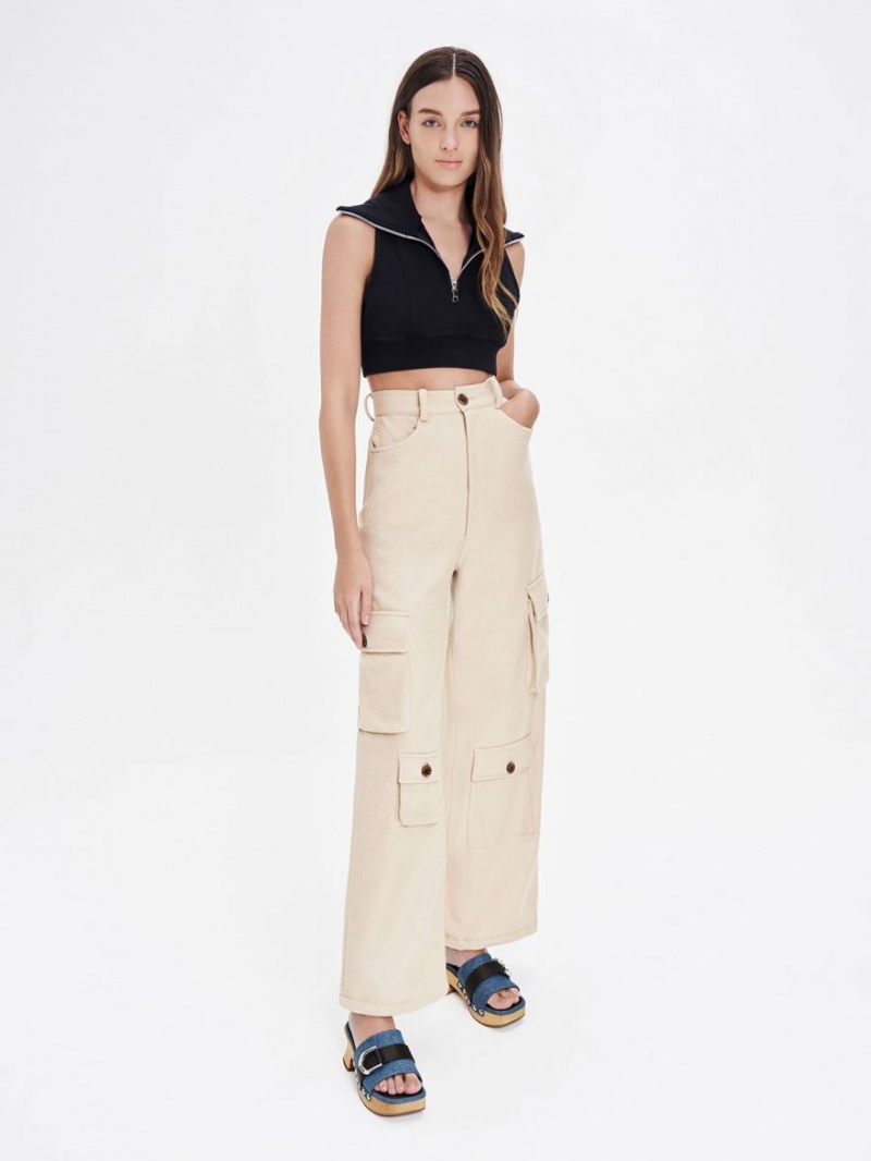 Saboti Charles & Keith Gabine Studded Denim & Piele Albastri | 248IXPJTB