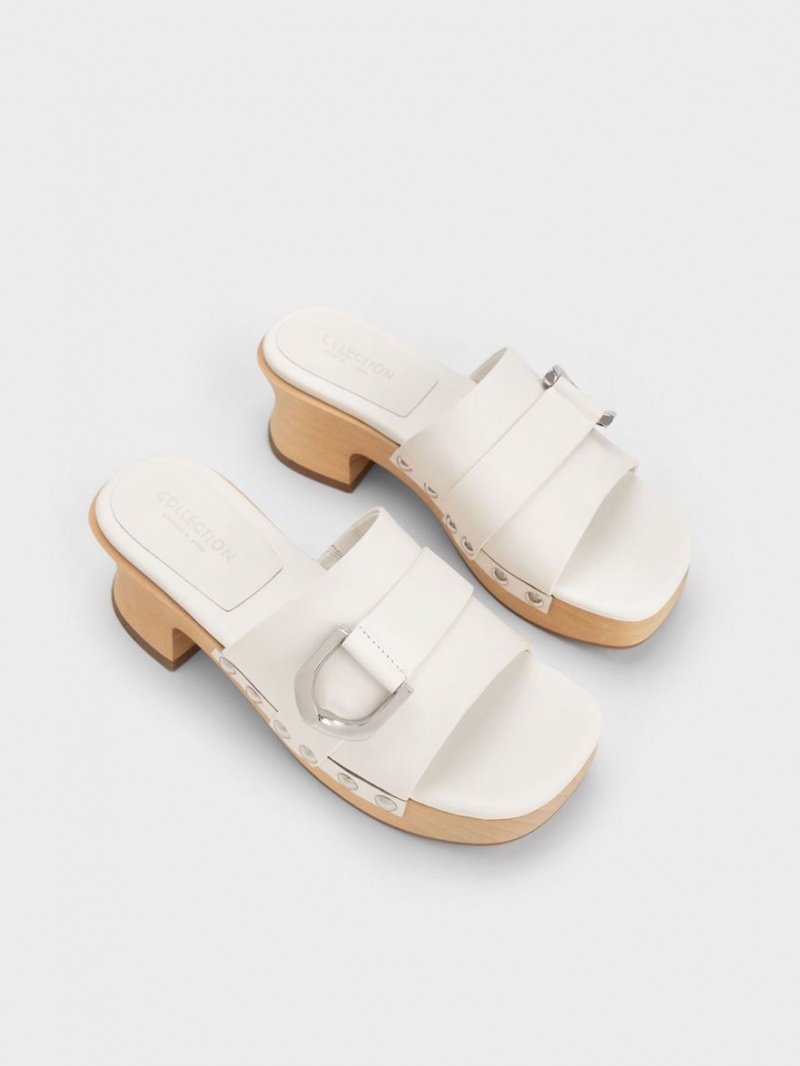 Saboti Charles & Keith Gabine Studded Piele Albi | 485XCSAOK
