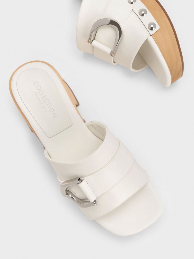 Saboti Charles & Keith Gabine Studded Piele Albi | 485XCSAOK