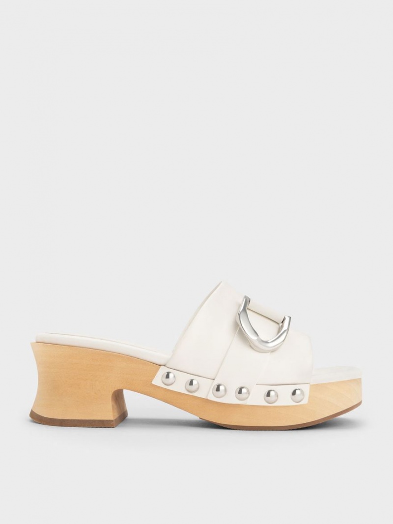 Saboti Charles & Keith Gabine Studded Piele Albi | 485XCSAOK