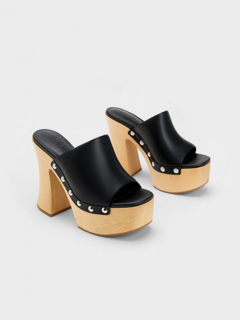 Saboti Charles & Keith Tabitha Piele Platforma Negrii | 726DSRMOH