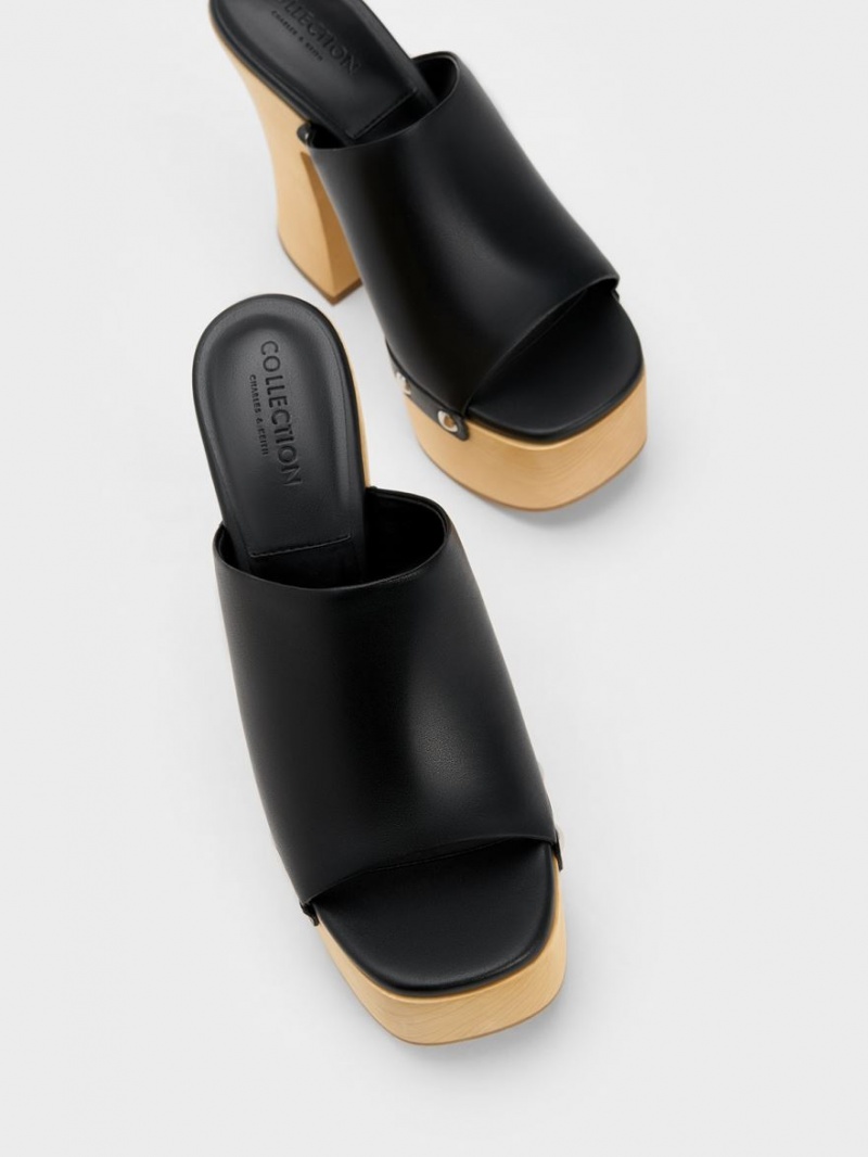 Saboti Charles & Keith Tabitha Piele Platforma Negrii | 726DSRMOH