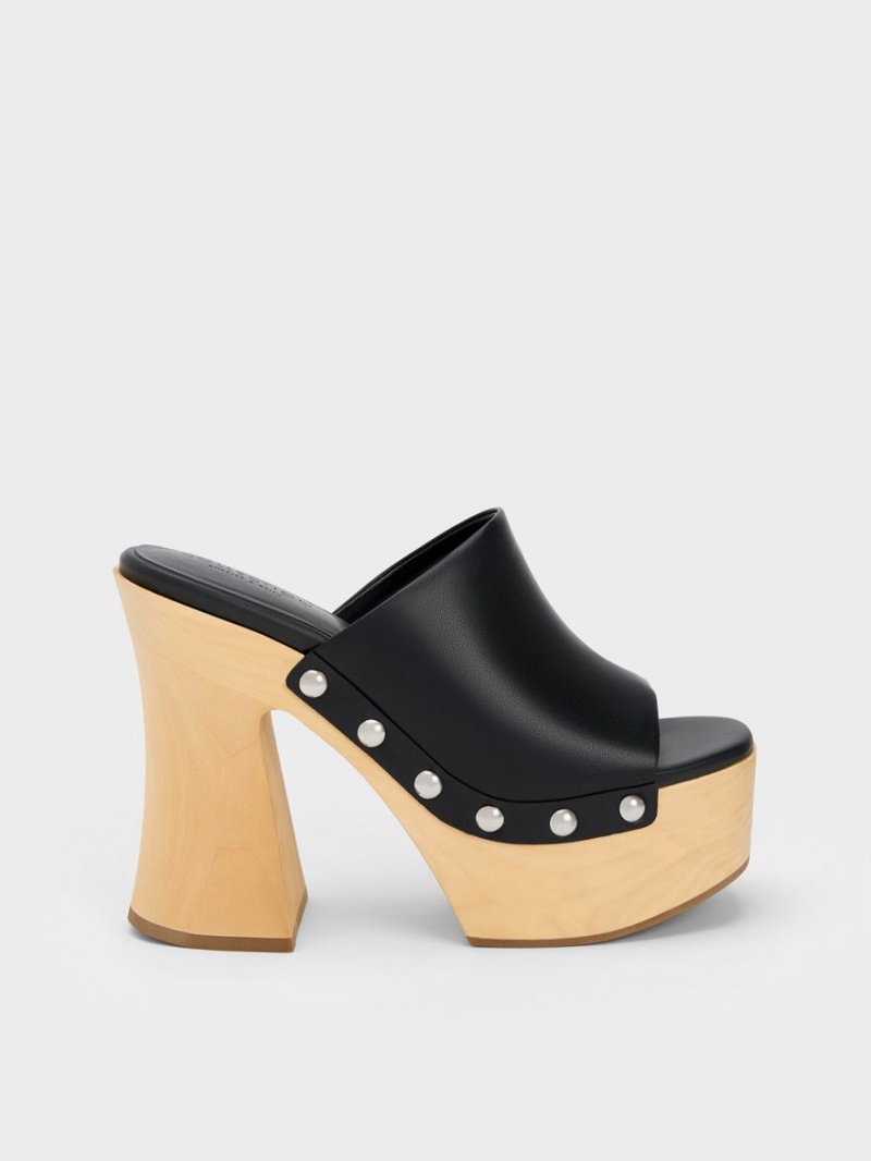 Saboti Charles & Keith Tabitha Piele Platforma Negrii | 726DSRMOH