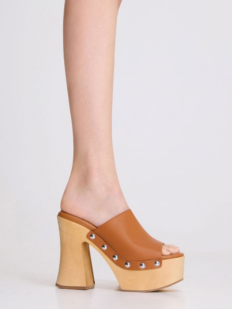 Saboti Charles & Keith Tabitha Piele Platforma Maro | 436LFRXWH