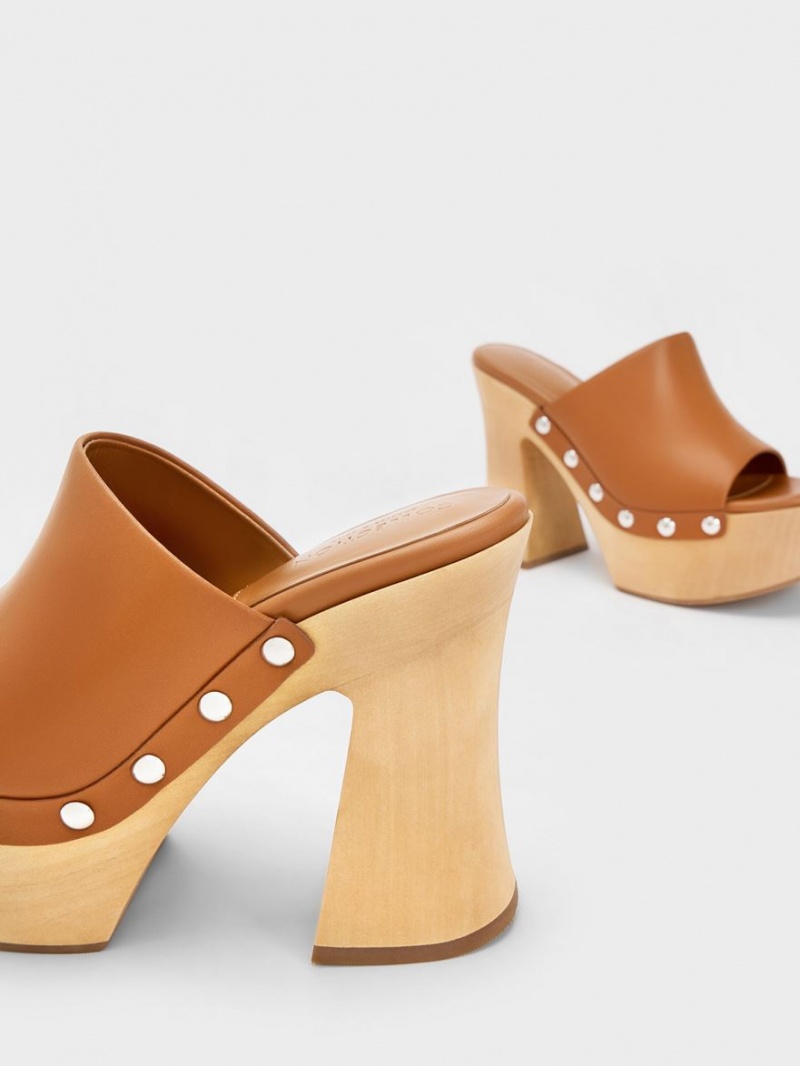 Saboti Charles & Keith Tabitha Piele Platforma Maro | 436LFRXWH