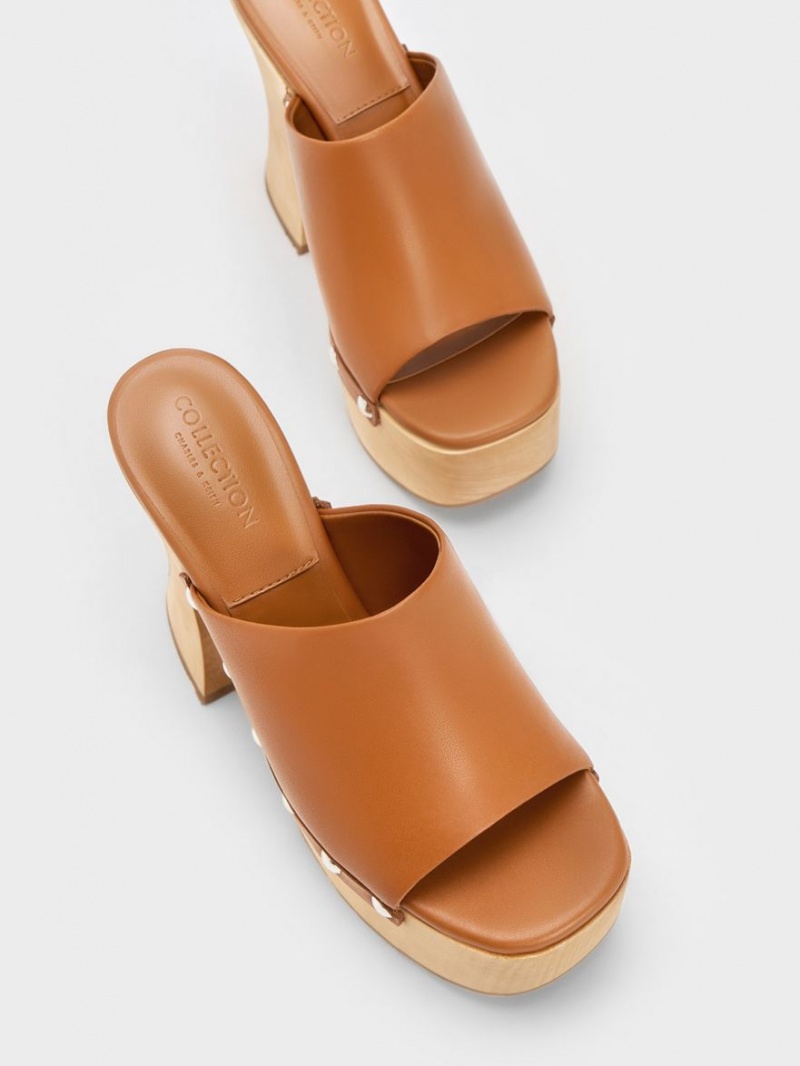 Saboti Charles & Keith Tabitha Piele Platforma Maro | 436LFRXWH