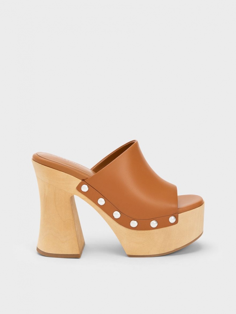 Saboti Charles & Keith Tabitha Piele Platforma Maro | 436LFRXWH