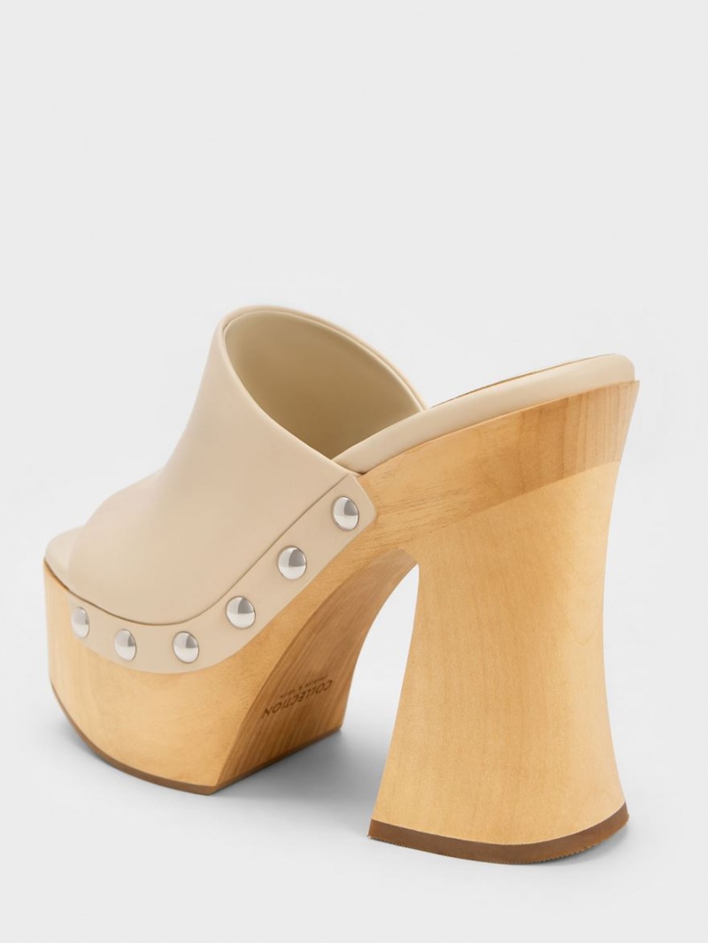 Saboti Charles & Keith Tabitha Piele Platforma Bej | 596JSPLKE