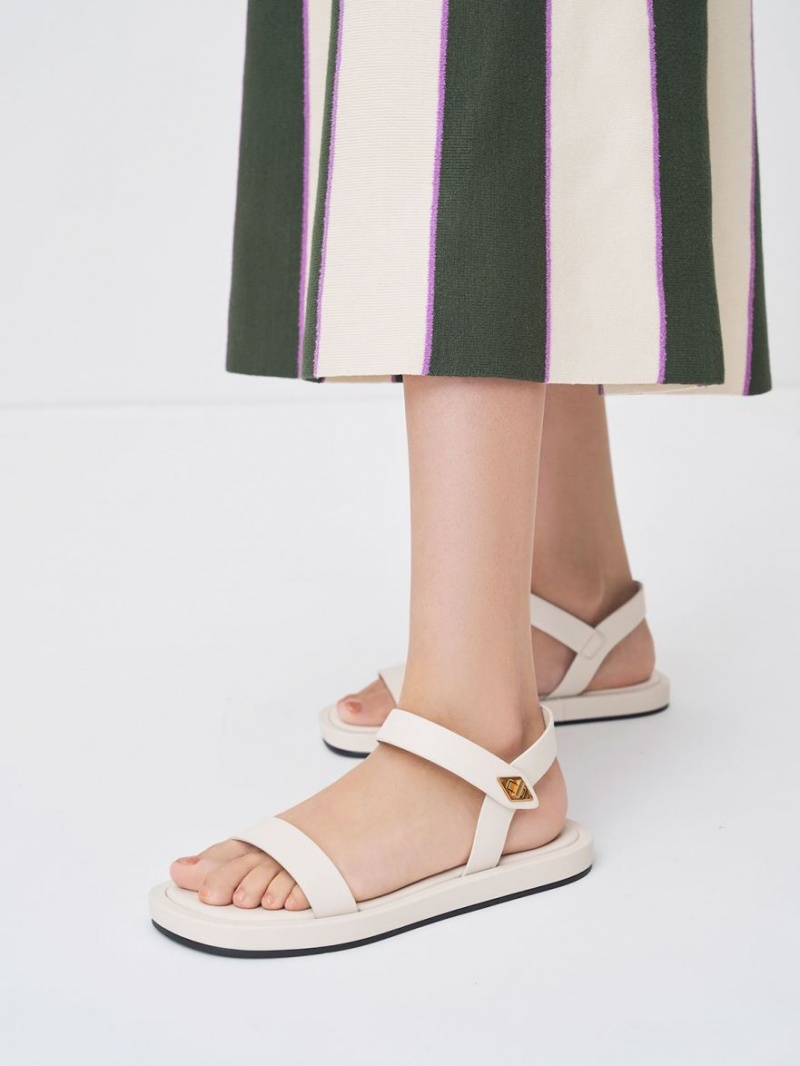 Sandale Cu Curea Charles & Keith Back Albi | 382RSDVIX