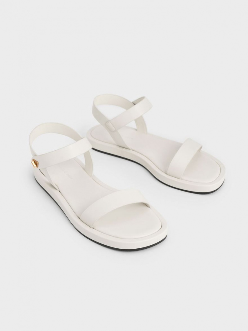 Sandale Cu Curea Charles & Keith Back Albi | 382RSDVIX