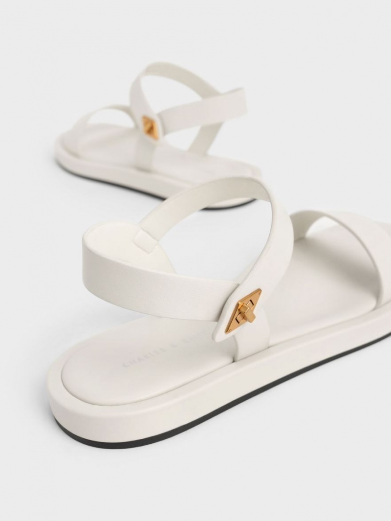 Sandale Cu Curea Charles & Keith Back Albi | 382RSDVIX