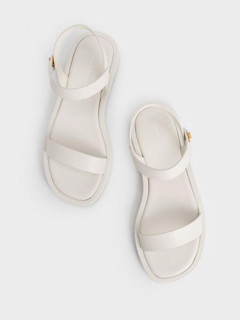 Sandale Cu Curea Charles & Keith Back Albi | 382RSDVIX
