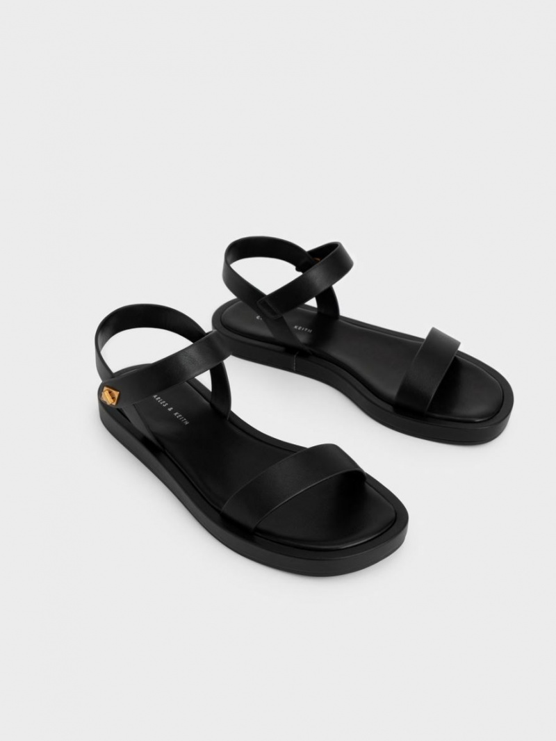Sandale Cu Curea Charles & Keith Back Negrii | 284UAKRWI