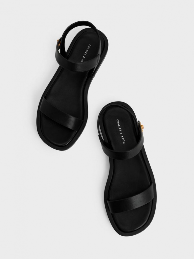 Sandale Cu Curea Charles & Keith Back Negrii | 284UAKRWI