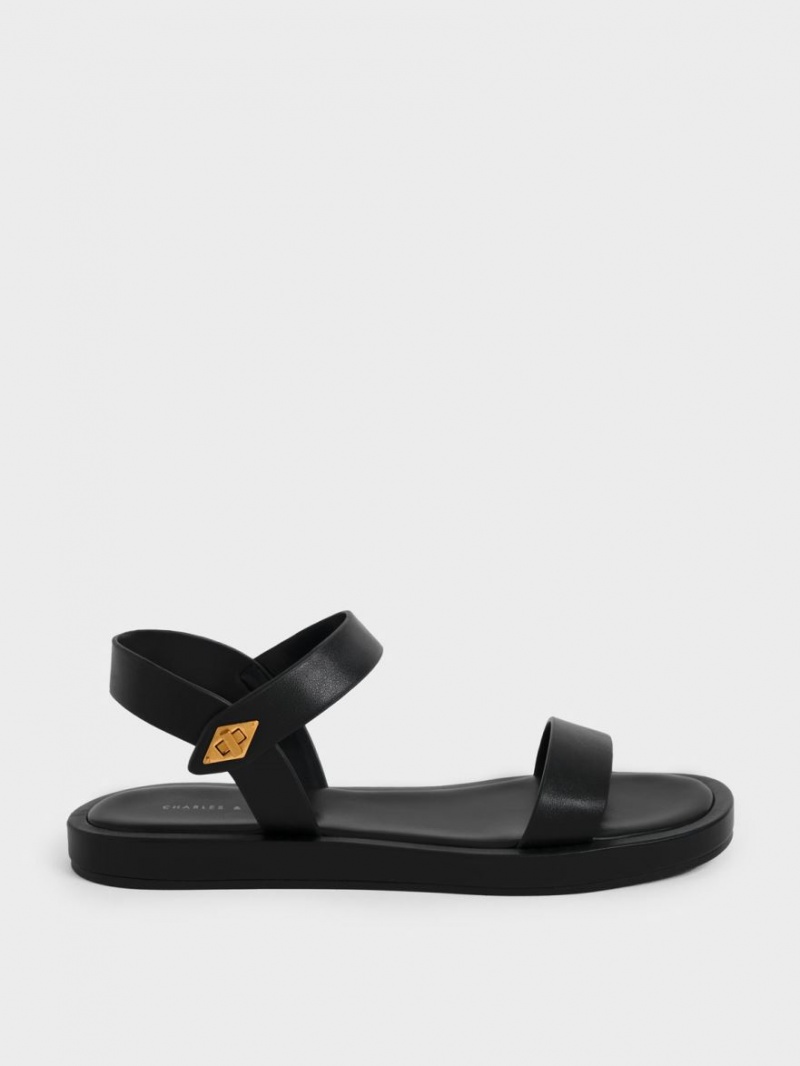 Sandale Cu Curea Charles & Keith Back Negrii | 284UAKRWI