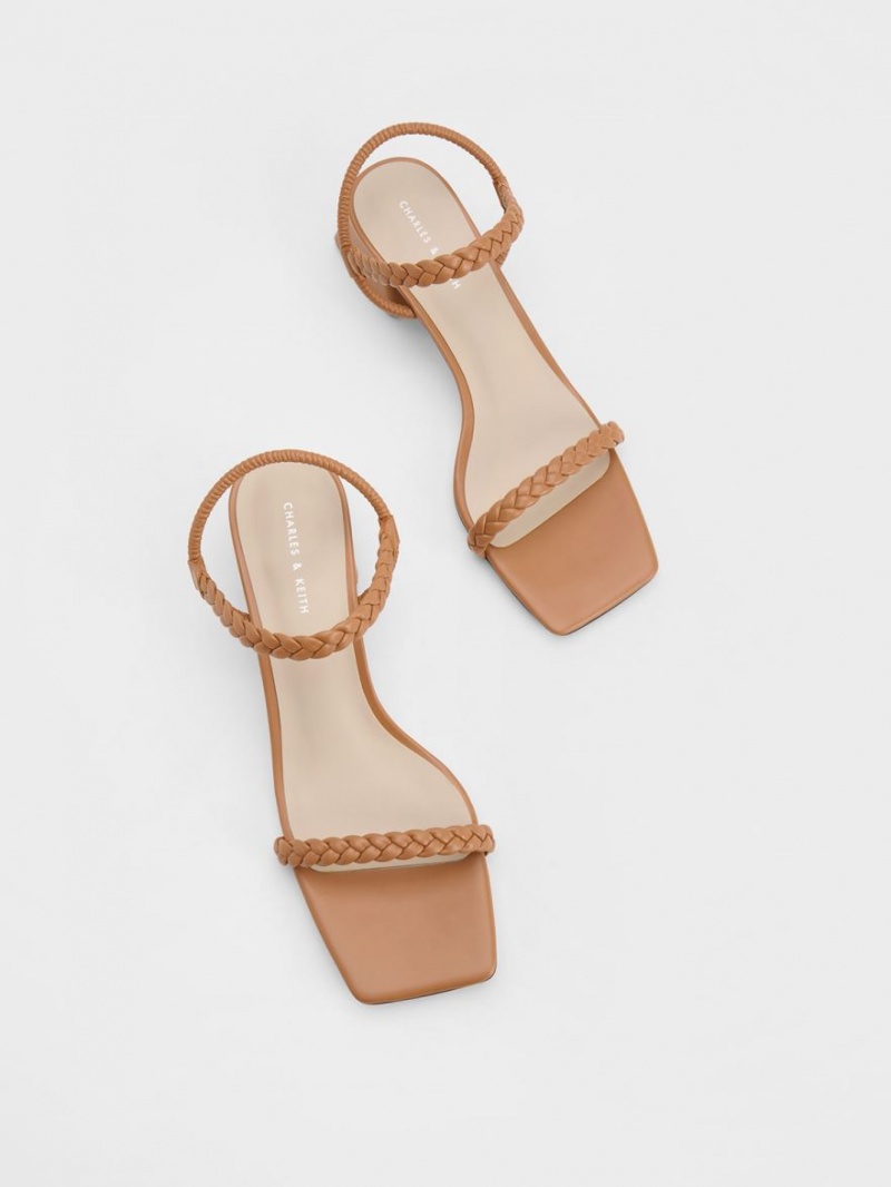 Sandale Cu Curea Charles & Keith Braided Back Maro | 253TAIKCB