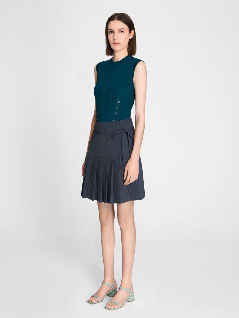 Sandale Cu Curea Charles & Keith Braided Back Verde Menta | 295IQORHZ