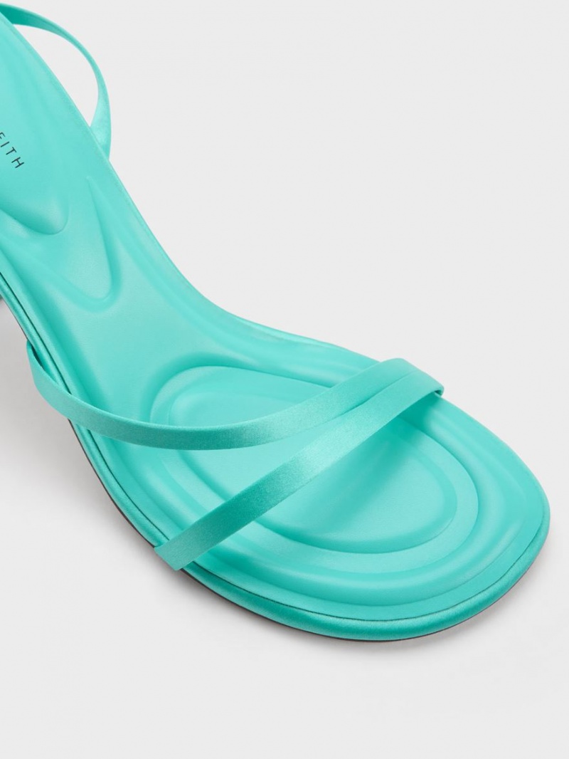 Sandale Cu Curea Charles & Keith Celestine Sculptural Heel Turcoaz | 765YAGFEB