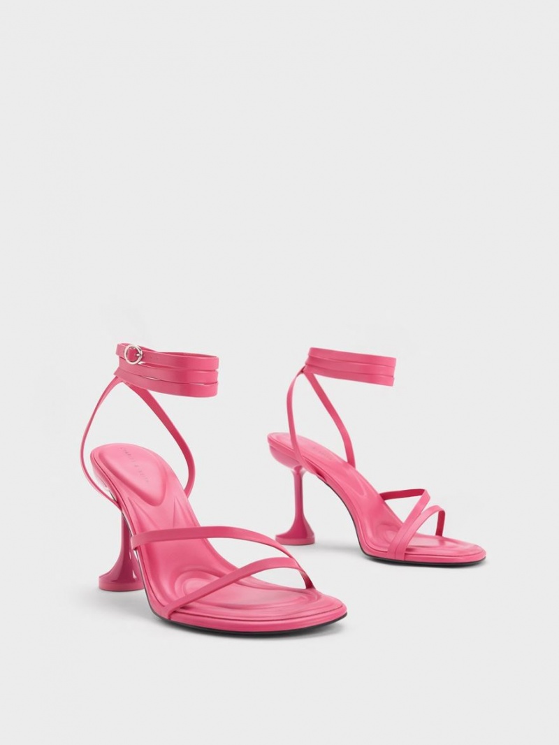 Sandale Cu Curea Charles & Keith Celestine Sculptural Heel Roz | 283RNKEXA