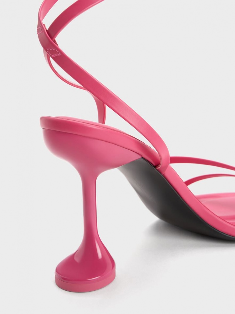Sandale Cu Curea Charles & Keith Celestine Sculptural Heel Roz | 283RNKEXA