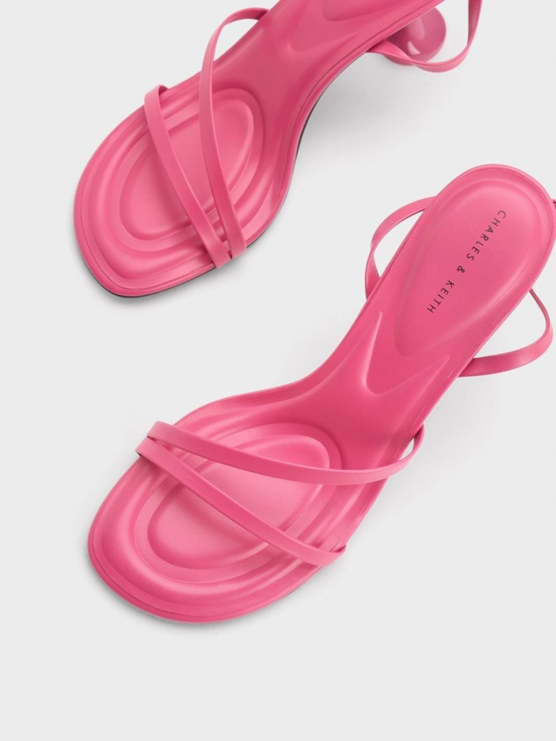 Sandale Cu Curea Charles & Keith Celestine Sculptural Heel Roz | 283RNKEXA