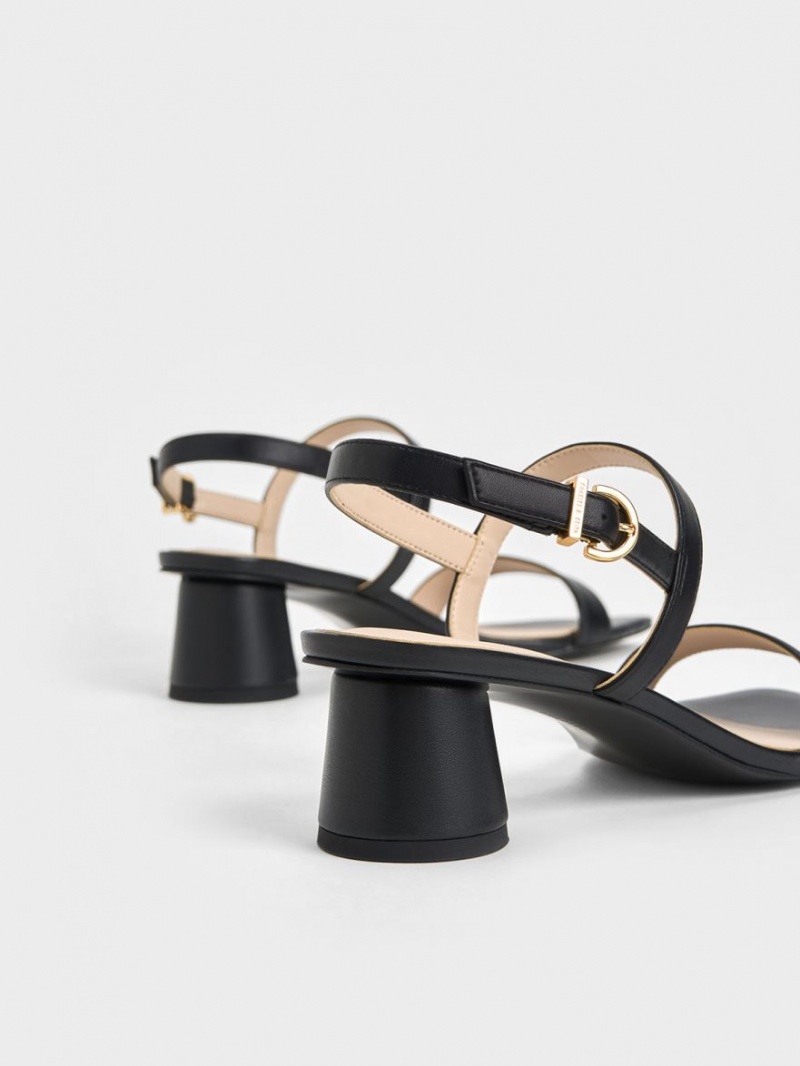 Sandale Cu Curea Charles & Keith Cylindrical Heel Back Negrii | 625HZDXPJ