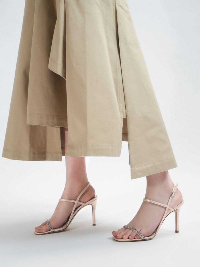 Sandale Cu Curea Charles & Keith Gem-Embellished Bej | 710CNPAEM