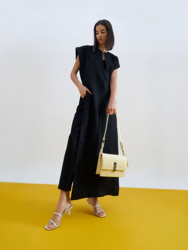 Sandale Cu Curea Charles & Keith Geometric Heel Albi | 409JKZMRV