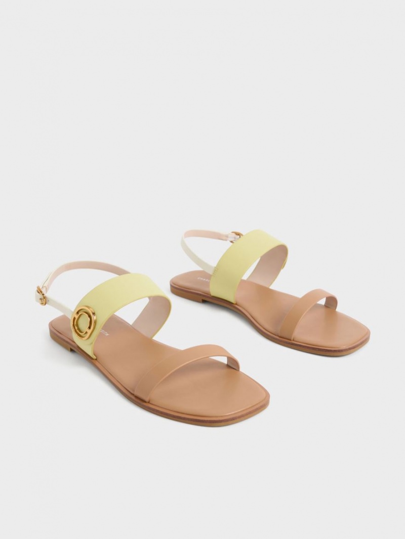 Sandale Cu Curea Charles & Keith Metallic Accent Back Colorati | 069TQHPLR