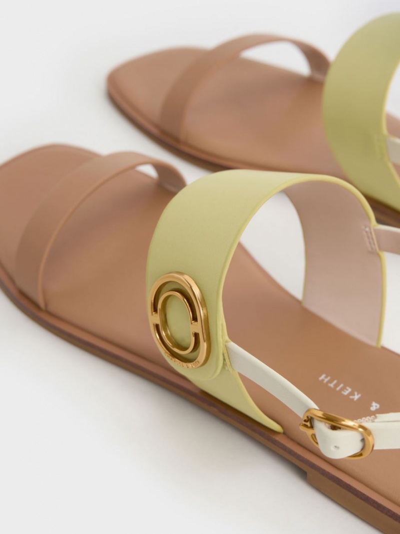 Sandale Cu Curea Charles & Keith Metallic Accent Back Colorati | 069TQHPLR