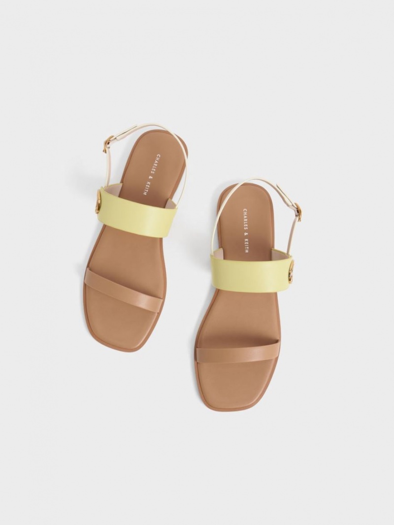 Sandale Cu Curea Charles & Keith Metallic Accent Back Colorati | 069TQHPLR
