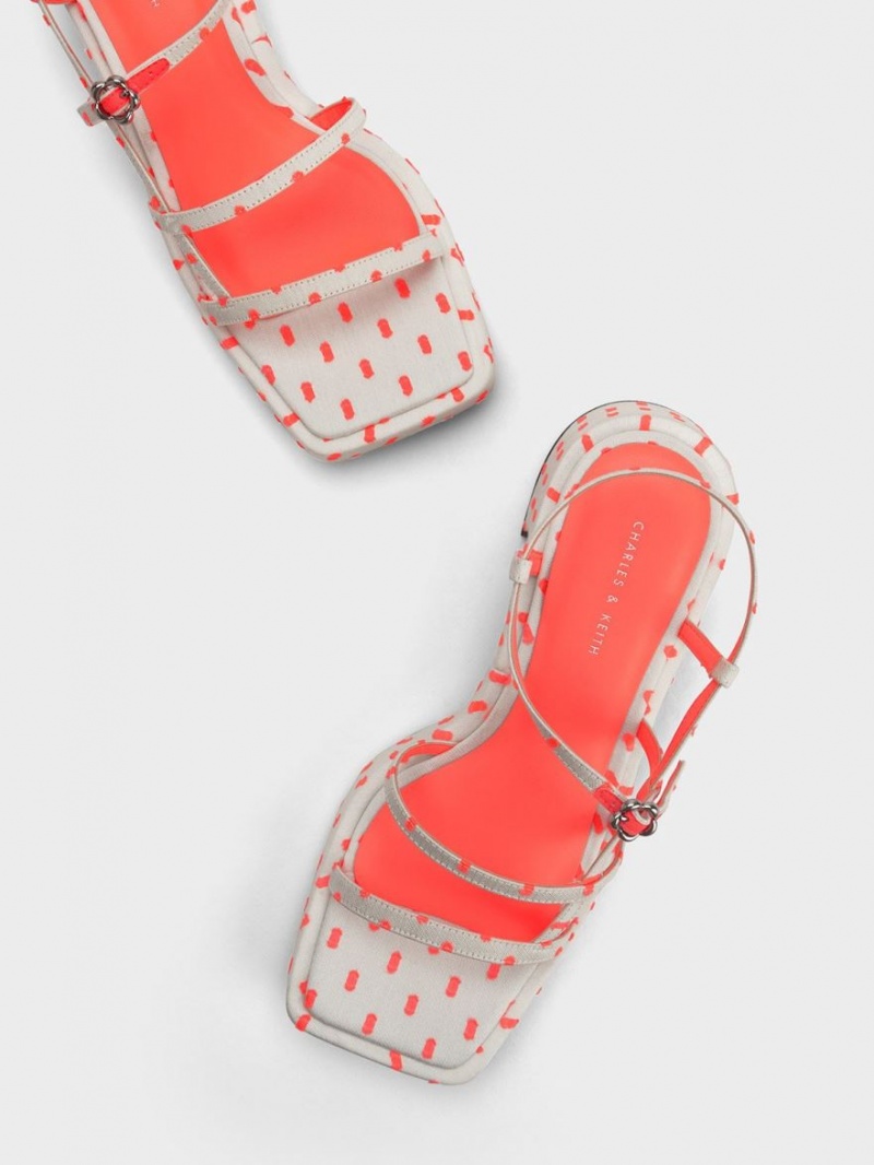Sandale Cu Curea Charles & Keith Selene Flower-Cu Catarama Corai | 617YRWACV