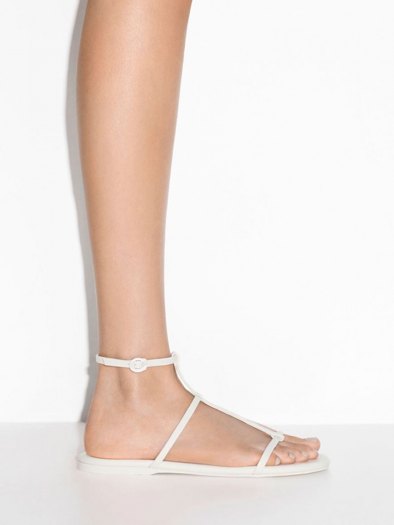 Sandale Cu Curea Charles & Keith T-Bar Ankle Albi | 019WAMFRZ