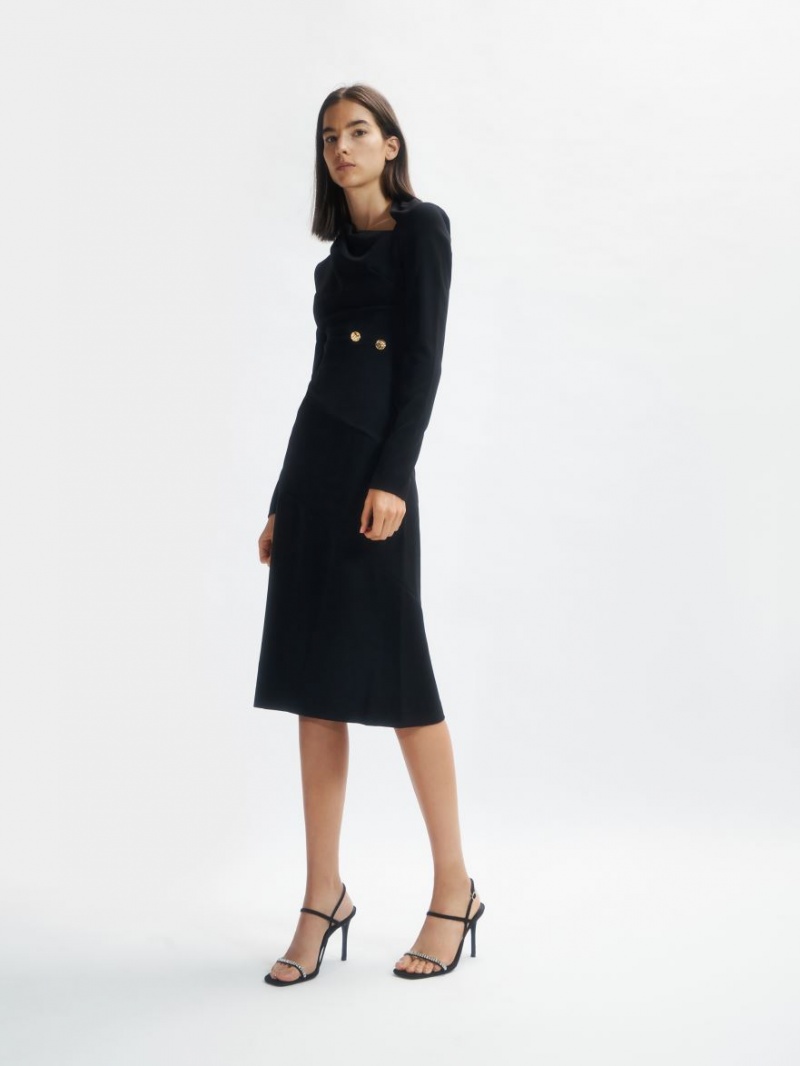 Sandale Cu Curea Charles & Keith Textured Gem-Embellished Negrii | 506WUYKIG