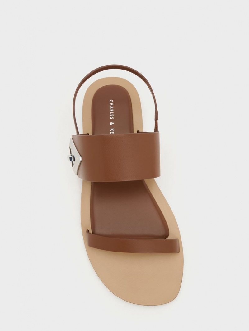 Sandale Cu Curea Charles & Keith Trice Double Maro | 709BZDHUA