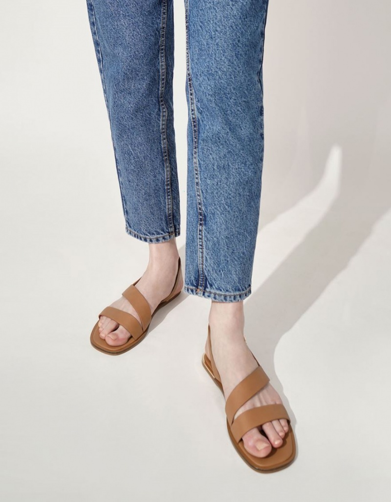 Sandale Plate Charles & Keith Asymmetric Curea Slingback Maro | 714ECXQVY