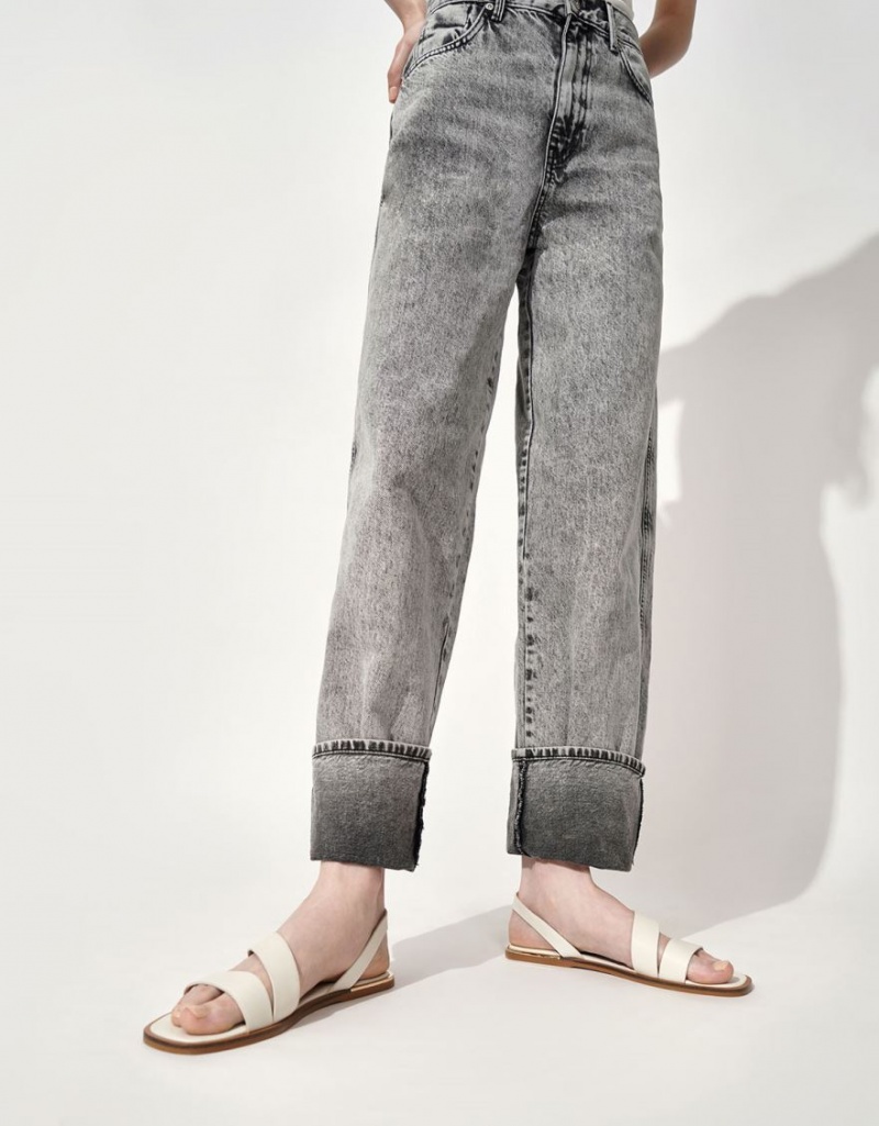 Sandale Plate Charles & Keith Asymmetric Curea Slingback Albi | 649XVNBZS