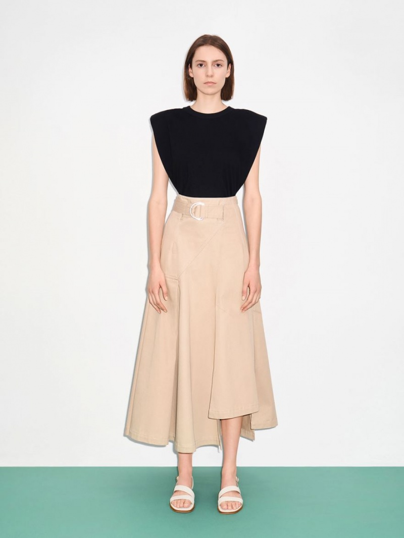 Sandale Plate Charles & Keith Asymmetric Curea Slingback Albi | 495SILUOE